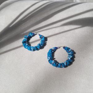 Créoles Rita - turquoise & rouge