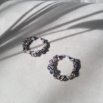 Grandes créoles Rita - brun & bleu