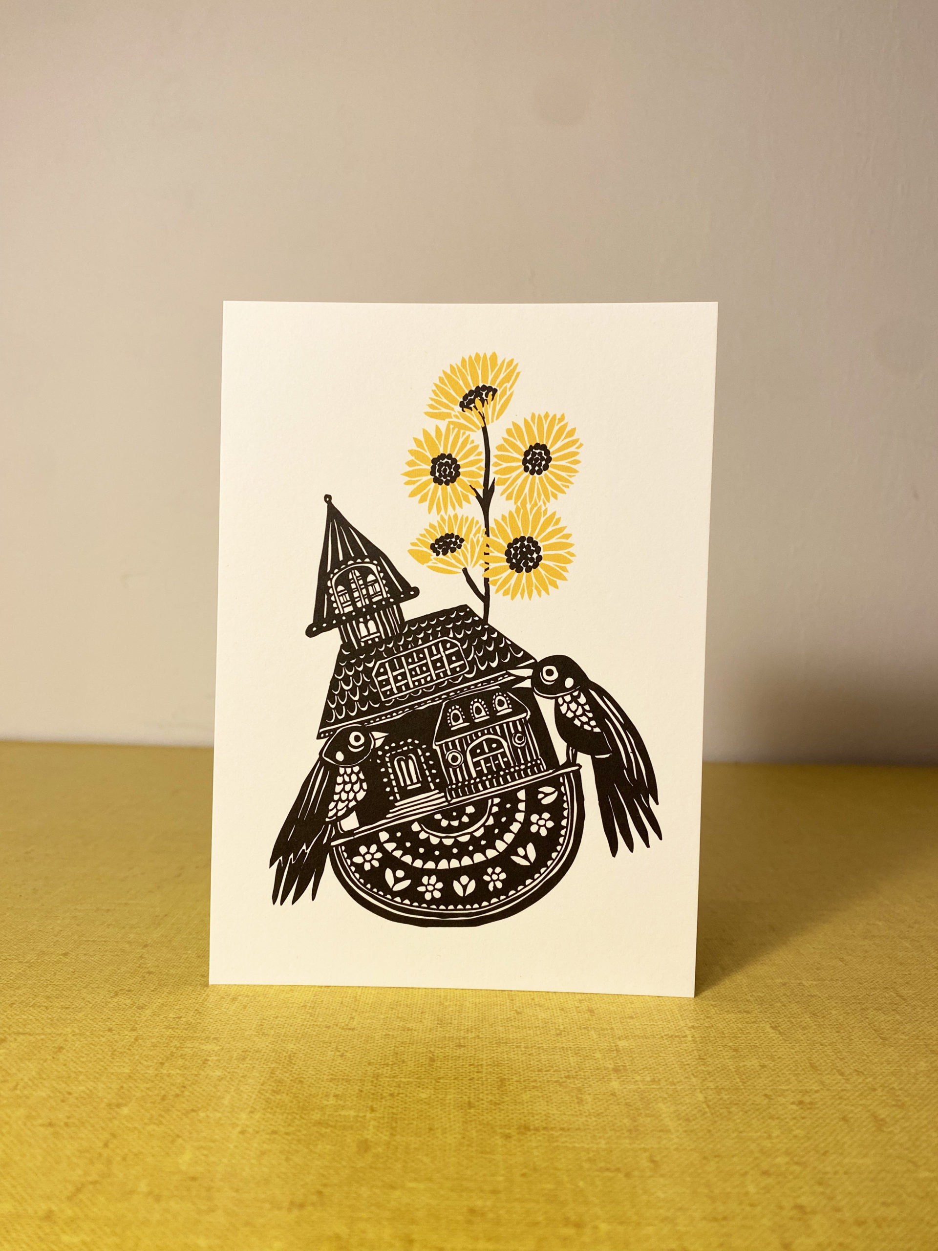 Carte postale A6 «La maison aux tournesols»