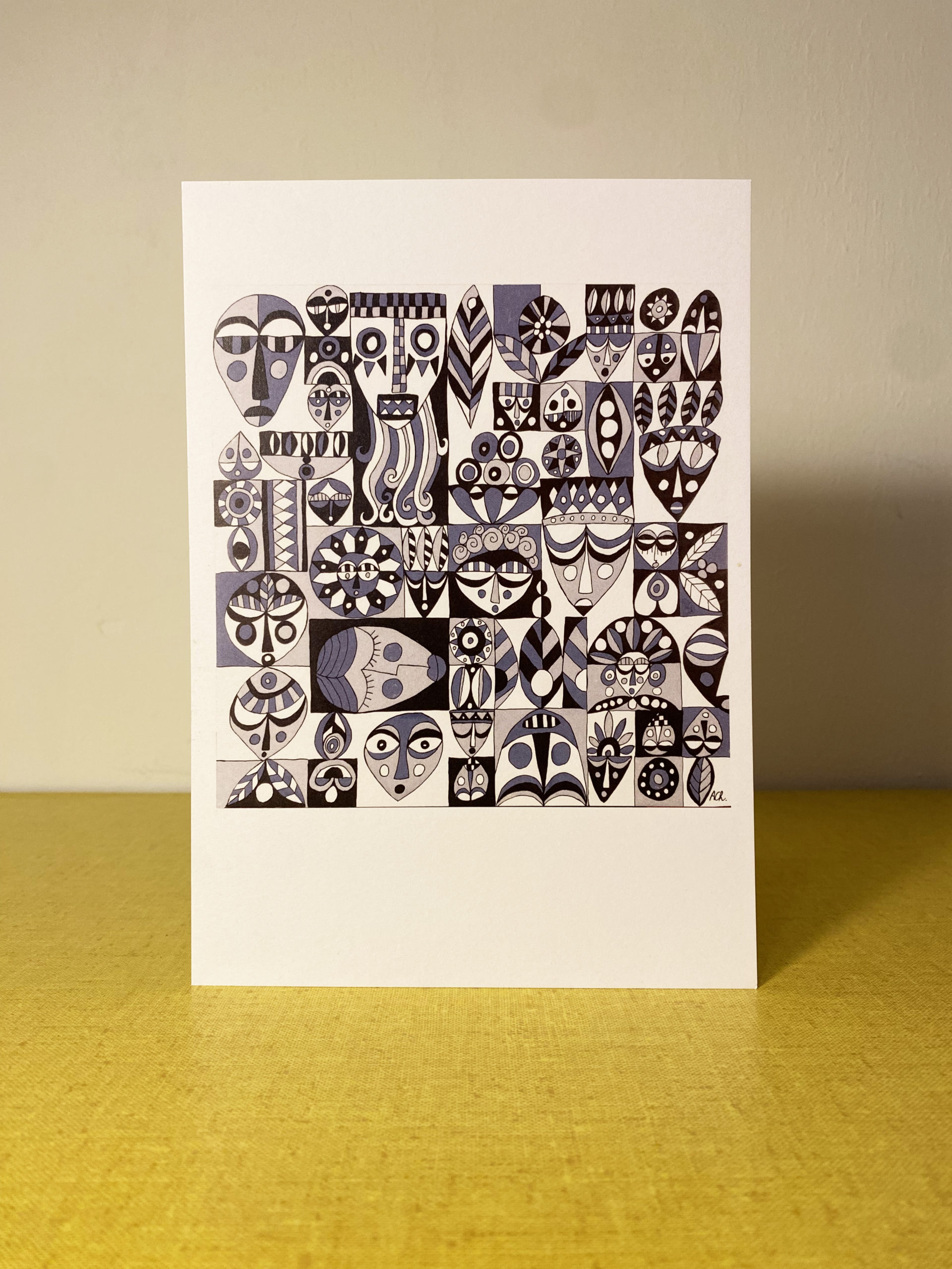 Carte postale A5 «Des masques»