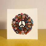 Carte postale carrée «Love and peace»