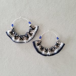 Boucles d'oreilles Gaia - bleu & beige