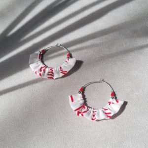 Boucles d'oreilles Gaia - rouge & blanc