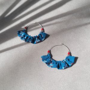 Boucles d'oreilles Gaia - turquoise & rouge
